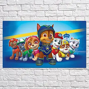 Плакат "Щенячий патруль, Paw Patrol", 34×60см