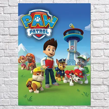 Плакат "Щенячий патруль, Paw Patrol", 60×43см, фото 2