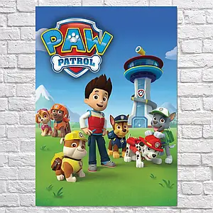 Плакат "Щенячий патруль, Paw Patrol", 60×43см