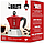 Гейзерна кавоварка Bialetti Moka Induction на 4 чашки червона, 150 мл для приготування кави для індукційної плити, фото 3
