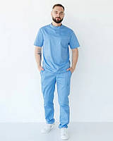 Медицинский костюм мужской Денвер голубой (размер 46-56)
