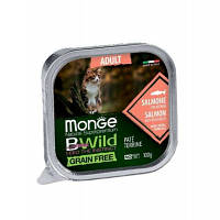 Паштет для кошек Monge BWild Grain Free Wet Salmon Adult Cat 100 г (8009470012881) - Топ Продаж!