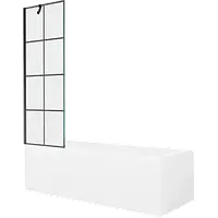 Mexen Cubik прямокутна ванна 150 x 70 см, з боковою панеллю і перегородкою на одну секцію 60 см, чорна -
