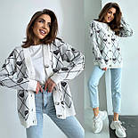 Кардиган молочний білий кофта на ґудзиках у серця, фото 2