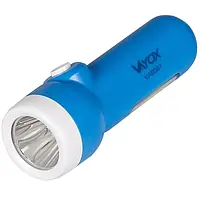 Фонарик LED VA0087 1W, аккумулятор.500mAh, пластик, синий, LIBOX