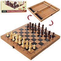 Настольная игра Шахматы 3в1 822 Нарды + Шашки деревянные в коробке