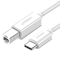 Принтерный Кабель 1м Ugreen USB-C для USB-B 2.0 Белый (40560)