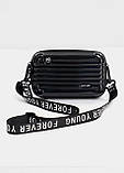 Сумка пластикова прямокутна крос-боді через плече чорна, фото 7
