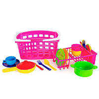 "Кошик з ручкою, з посудом" 093/2 (10) "Bamsic"