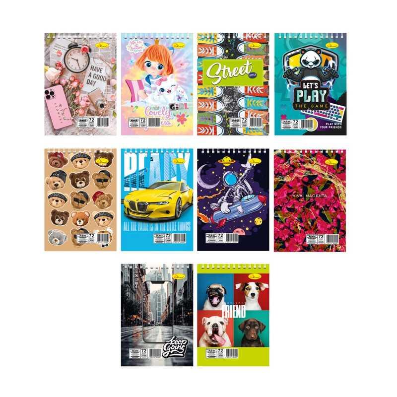 Блокнот АП-1715 (36) А7, 72арк, на пружині "Апельсин" ВИДАЄТЬСЯ МІКС ВИДІВ