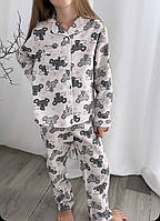 Дитяча тепла фланелева піжама в мишки Дитячий домашній одяг Розмір 128