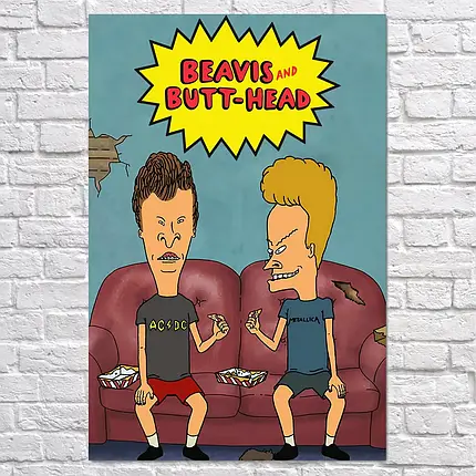 Плакат "Бівис і Батхед, Beavis and Butthead", 60×40см, фото 2