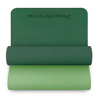 Коврик для йоги Power System PS-4060 TPE Yoga Mat Premium 183 х 61 х 0.6 см Green (4060GN-0) - Топ Продаж!