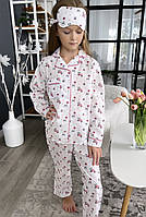 Ситцева дитяча піжама в панди Легка дитяча піжама Домашній одяг для дітей