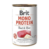 Консервы для собак Brit Mono Protein с говядиной и рисом 400 г (8595602525348) - Топ Продаж!