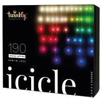 Гирлянда Twinkly Smart LED Icicle RGBW 190, BT + WiFi, Gen II, IP44 кабель пр (TWI190SPP-TEU)