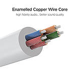 Аудіоадаптер Ugreen 0.2м minijack 3.5мм Двоканальний AUX 4-піновий Розгалужувач Білий, фото 5