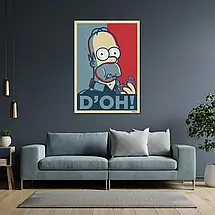 Плакат "Гомер, мінімалістичний, Simpson, D'OH!", 60×42см, фото 3