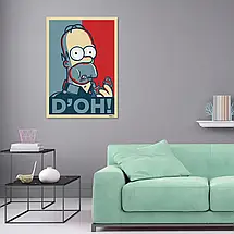 Плакат "Гомер, мінімалістичний, Simpson, D'OH!", 60×42см, фото 2