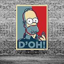Плакат "Гомер, мінімалістичний, Simpson, D'OH!", 60×42см, фото 3