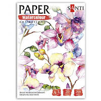 Бумага для рисования Santi набор для акварели Flowers, А3 Paper Watercolor Collection, 20 листов, 200г/м2