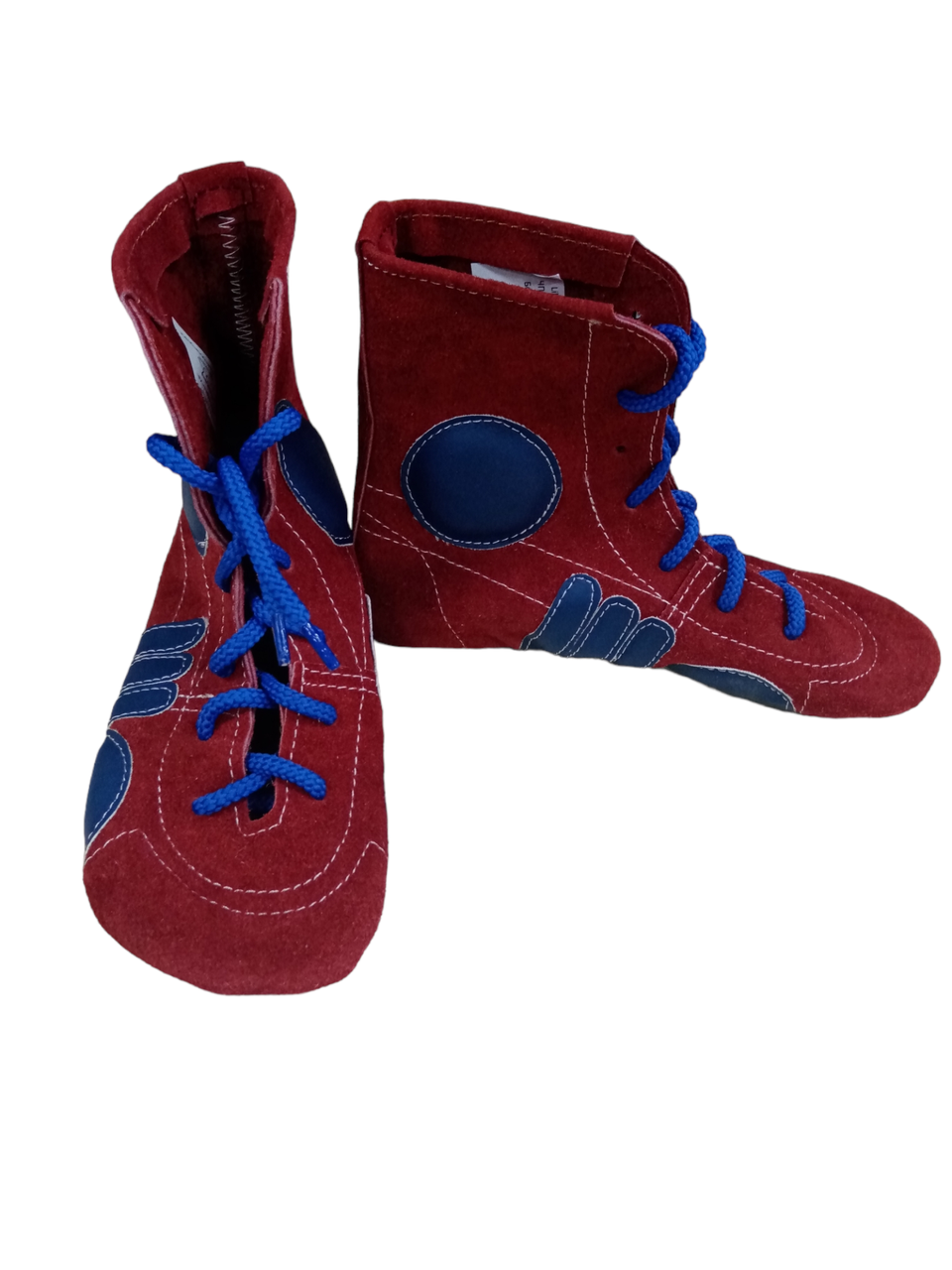 Борцівки Лерман дитячі червоні з синіми вставками підошва з антиковзанням, фото 1