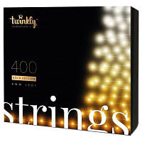 Гирлянда Twinkly Smart LED Strings AWW 400, BT + WiFi, Gen II, IP44, кабель ч (TWS400GOP-BEU)