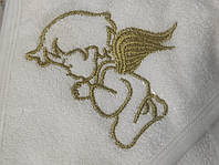 Крижма для хрещення  Хрестильний рушник-накидка з капюшоном із вишивкою Янгол Туреччина ff