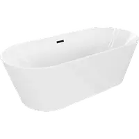 Mexen Luna ванна окремостояча 180 x 80 см, біла, перелив чорний - 52031808000-B