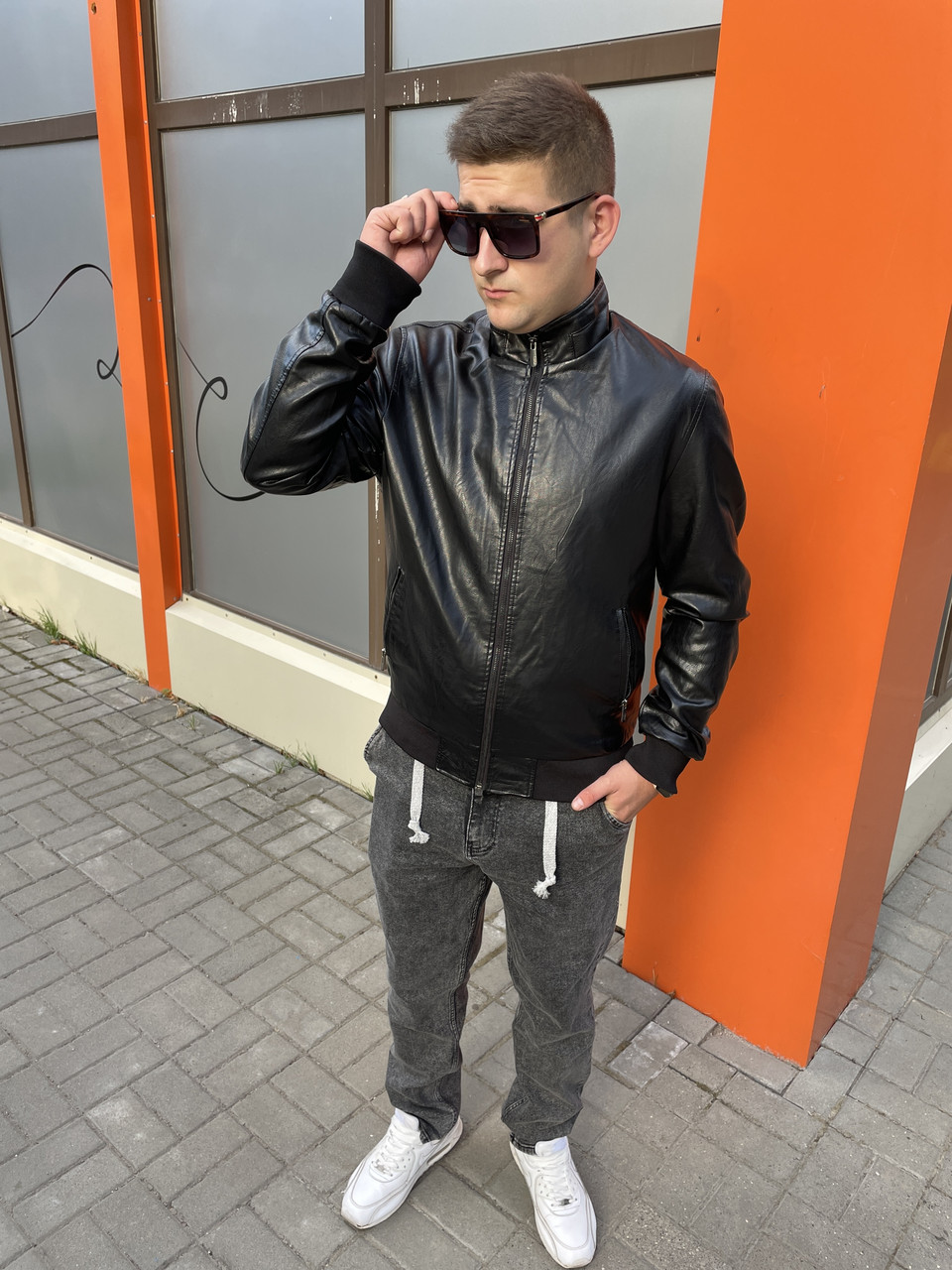 Куртка чоловіча Max&HT з екошкіри, Чорний, L