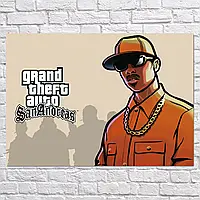 Плакат "ГТА, Значна автокрадіжка, Оу Джи Лок, Grand Thief Auto, GTA San Andreas", 43×60см