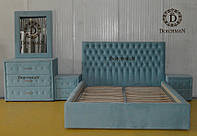 Спальный гарнитур из кожи, ткани, комплект мягкой мебели в спальню