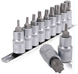 Набір TORX на планці, 1/2 -Т202530404550556070, 9 од.