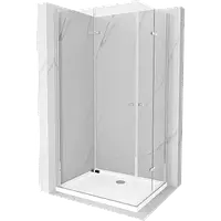 Mexen Lima Duo душова кабіна з складаними дверима 100 x 90 см, срібляста + піддон Flat -