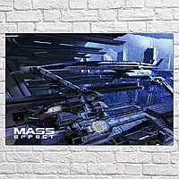 Картина на холсте "Масс Эффект, Нормандия влетает в Цитадель, Mass Effect, Normandy", 40×60см