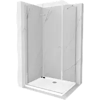 Mexen Lima душова кабіна з складаними дверима 110 x 100 см, срібляста + піддон Flat - 856-110-100-01-00-4010