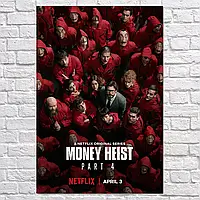 Плакат "Бумажный дом, Money Heist. La casa de papel", 60×41см