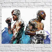 Плакат "Конор Мак-Грегор та Флойд Мейвезер, Conor McGregor, Floyd Mayweather", 44×60см