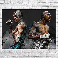 Плакат "Конор Мак-Грегор та Флойд Мейвезер, Conor McGregor, Floyd Mayweather", 44×60см