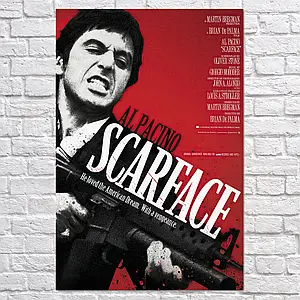 Плакат "Обличчя зі шрамом, Scarface (1983)", 60×40см