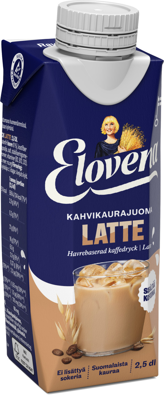 Вівсяний кавовий напій ELOVENA Latte 250 мл, (10 шт/ящ)