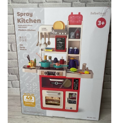 Дитяча інтерактивна кухня з підсвіткою та звуковими ефектами Spray Kitchen 889-238 з водою й аксесуарами, фото 1