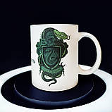 Матовая чашка "Слизерин" по Гаррі Поттеру з написом, 330 мл, фото 3