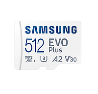 Карта памяти Samsung EVO Plus 512GB microSD + SD адаптер
