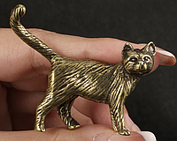 Фігурка статуетка сувенір латунна кіт кішка коштик кішеня метал латунь