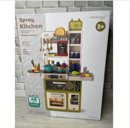 Дитяча інтерактивна кухня з підсвіткою та звуковими ефектами Spray Kitchen 889-237 з водою й аксесуарами, фото 1