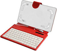 Универсальный чехол-клавиатура Majestic CUS177 для планшетов 6"-7" розовый