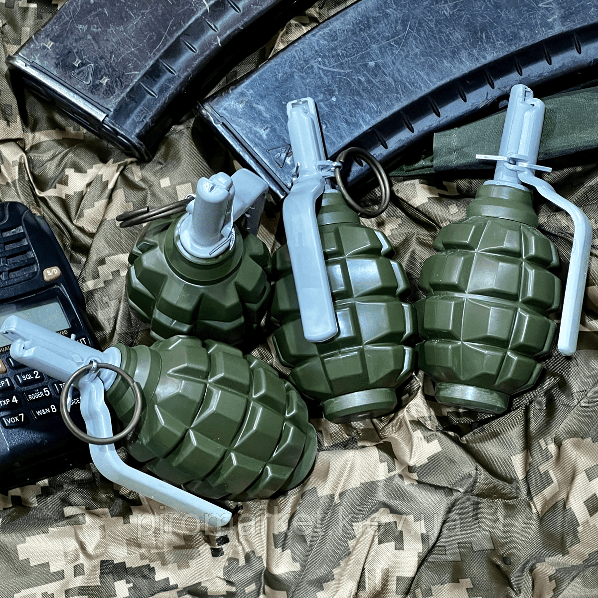 Граната ПІРО-Ф1М страйкбольна імітаційно-тренувальна з активною чекою нап. (мел)