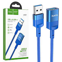 USB Удлинитель Hoco U107 USB male to USB female USB3.0 синий
