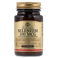 Селен без дрожжей Selenium Solgar 100 мкг 100 таблеток GS, код: 7701303